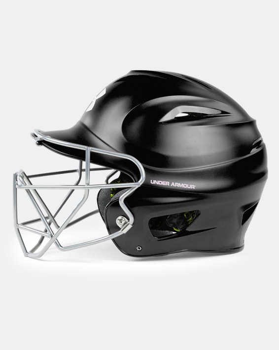 Kids' UA Classic Softball Caged Batting Helmet, Black, pdpMainDesktop image number 0